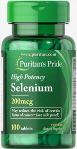 Селен Puritan's Pride 200 мкг, 100 таблеток