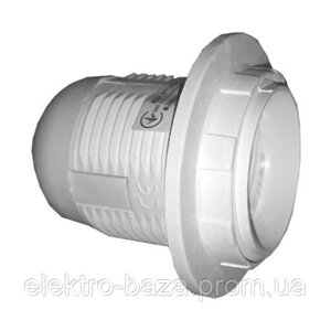 Цоколь Е27 пластиковий з гайкою білий e. lamp socket with nut. E27. pl. white