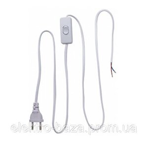 Перемикач на дроті 2х0.75 1.5м з вилкою білий e. wire. switch/plug. white