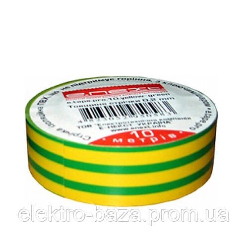 Ізолента 20м, жовто-зелена, e. tape. stand. 20. yellow-green - інтернет магазин