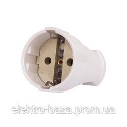 Розетка переносна 16А, ж/к, біла, e. socket. 003.16. white