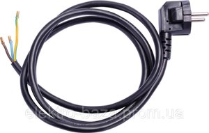 Шнур з вилкою e. wire. plug. black. 1,5, 3х1,5, 1,2м, чорний