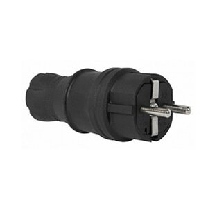 Вилка пряма 16А з ж/к, e. plug. rubber. 028.16