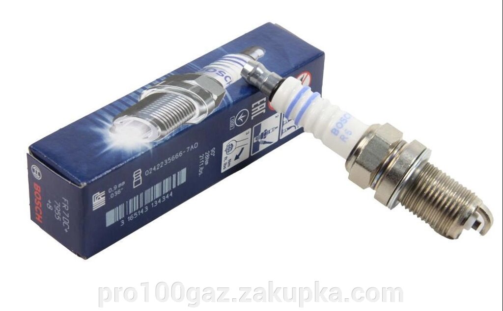 Свічка запалювання Bosch Super Plus FR7DC+ 0242235666 від компанії Pro100Gaz Установка і продаж (ГБО) - фото 1