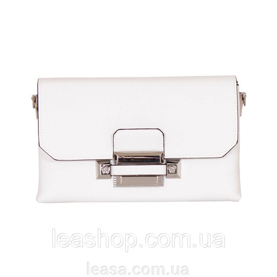 Біла сумочка з металевих замком від компанії Жіночі шуби, жилети з натурального хутра Українського виробника LeaSa - фото 1