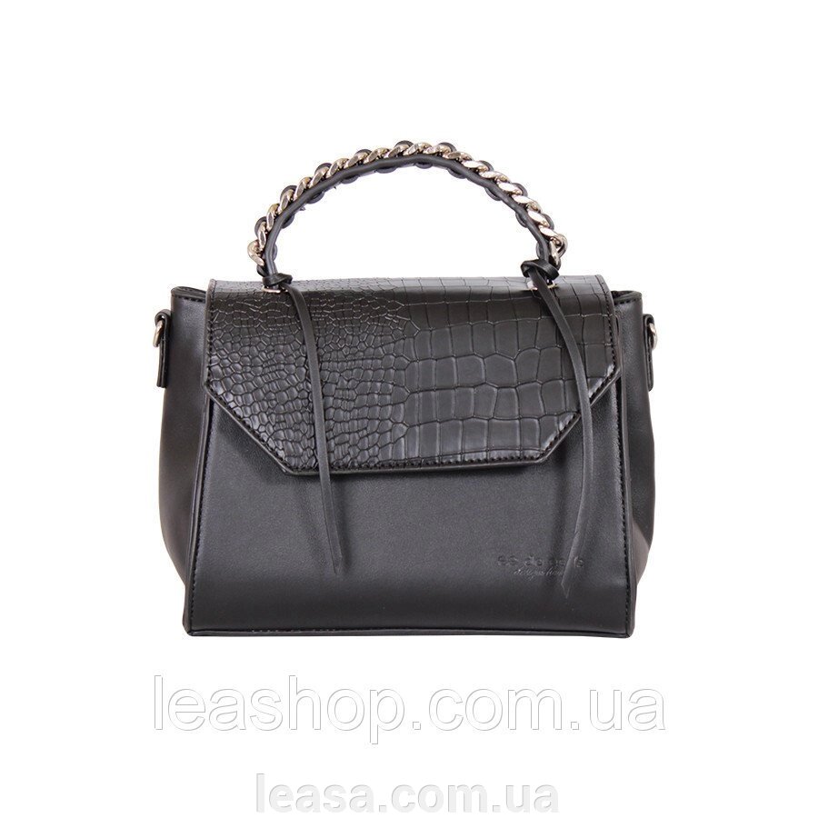 Чорна сумочка на Одне відділення від компанії Жіночі шуби, жилети з натурального хутра Українського виробника LeaSa - фото 1