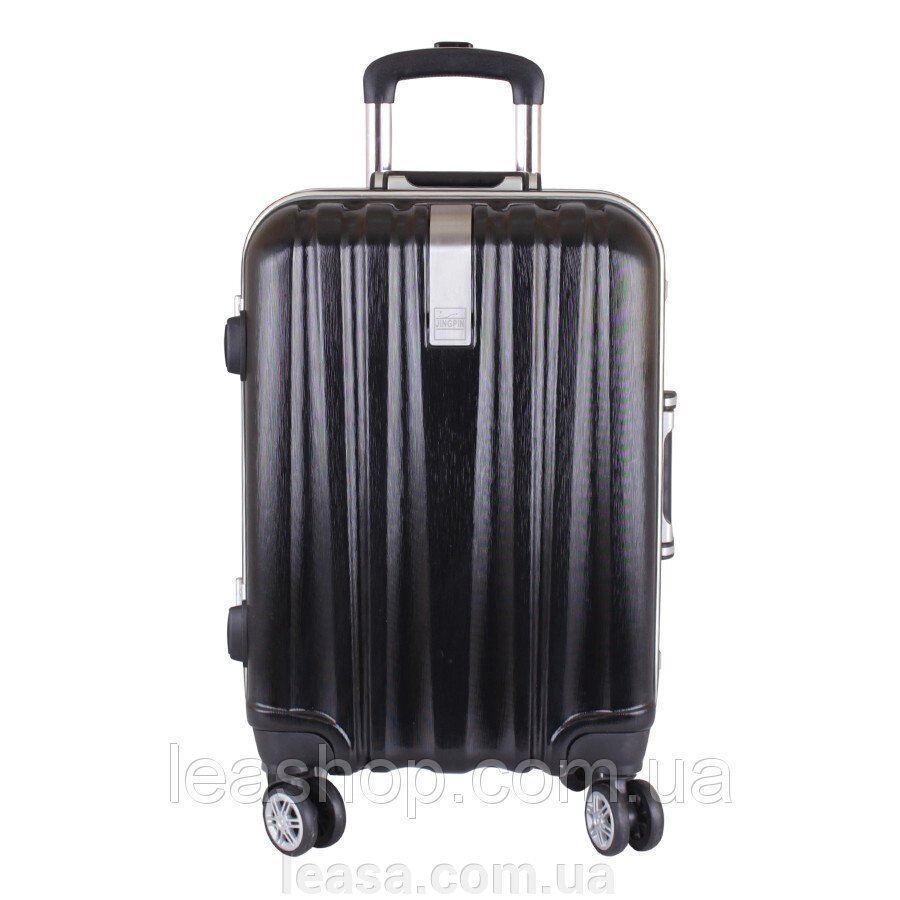 Чорний дорожний чемодан із пластику від компанії Жіночі шуби, жилети з натурального хутра Українського виробника LeaSa - фото 1