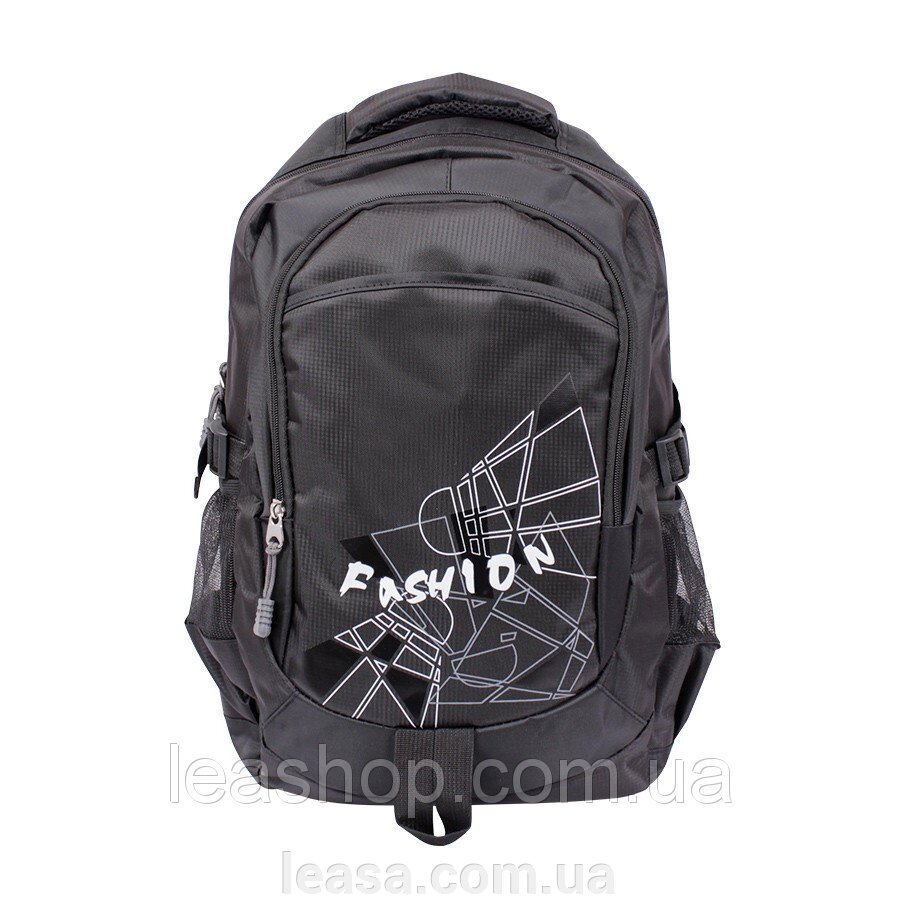 Дорожний рюкзак чорний з кишенями від компанії Жіночі шуби, жилети з натурального хутра Українського виробника LeaSa - фото 1
