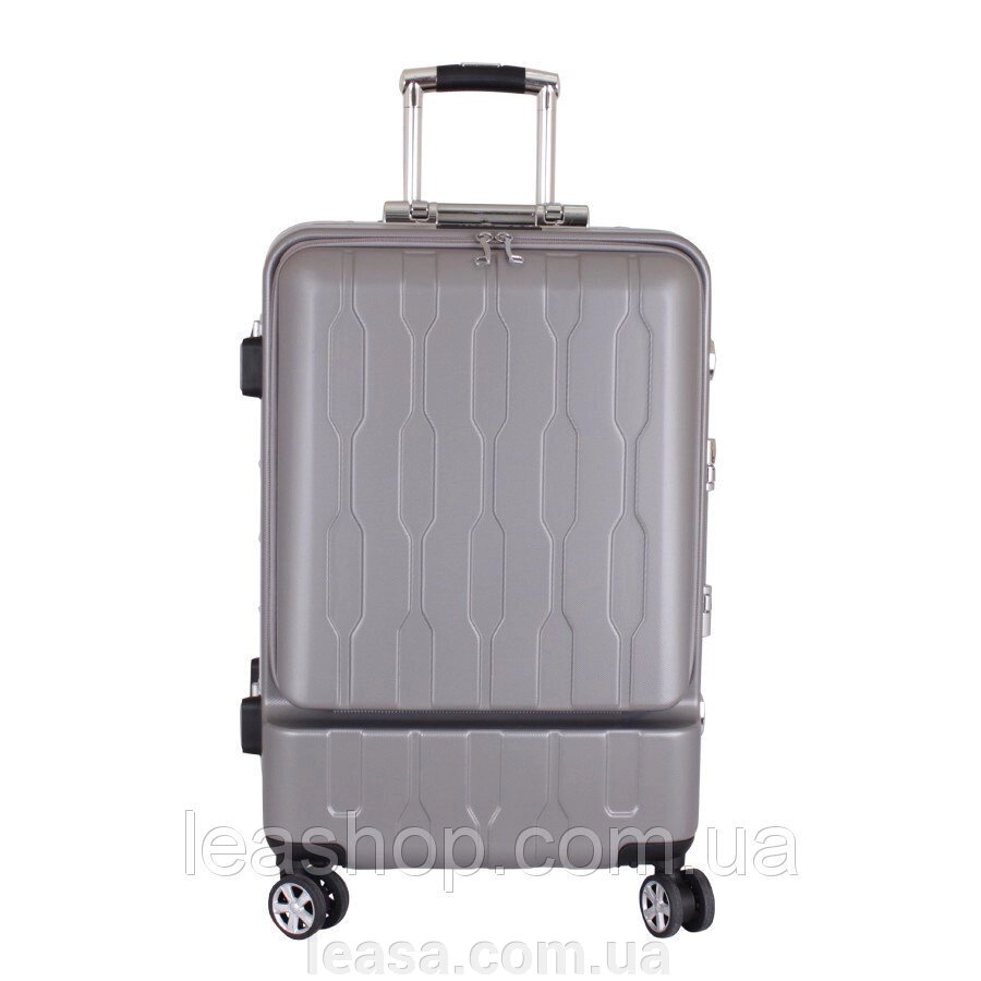 Дорожний сірий чемодан від компанії Жіночі шуби, жилети з натурального хутра Українського виробника LeaSa - фото 1