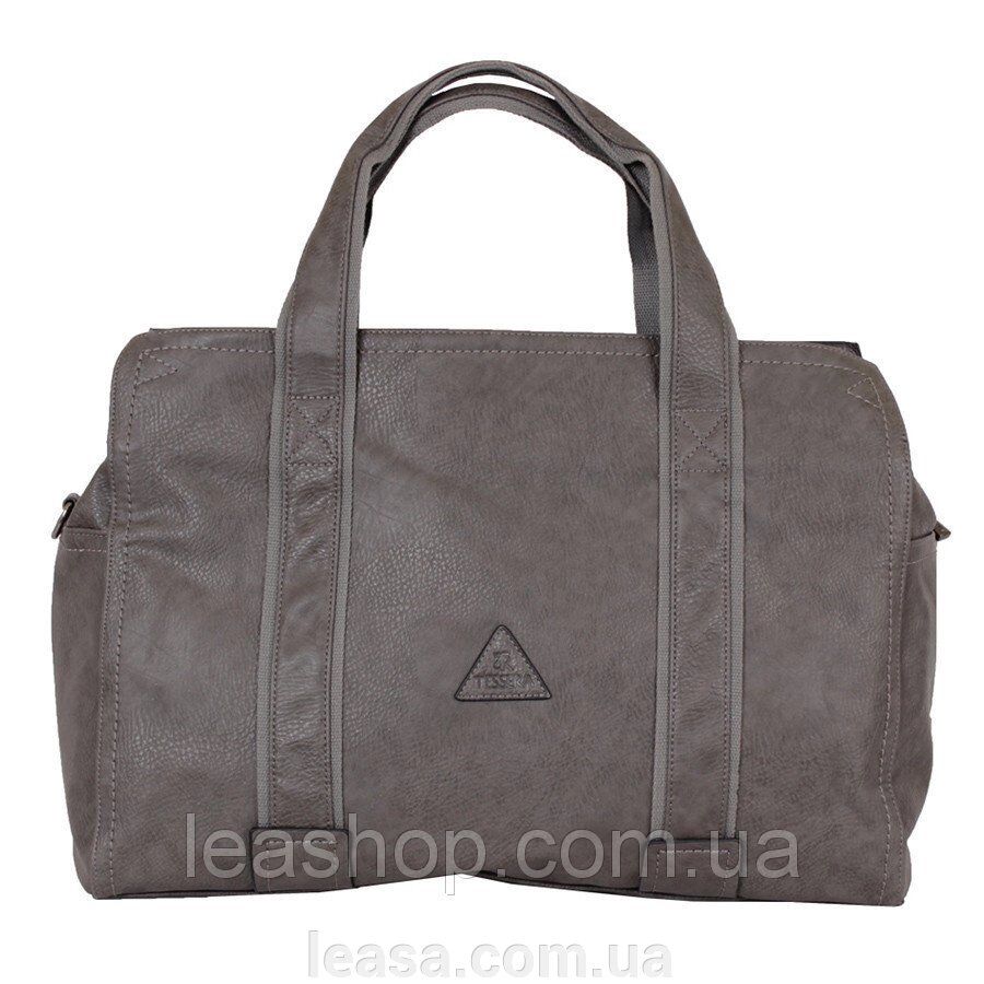 Дорожня сіра сумка De ESSE від компанії Жіночі шуби, жилети з натурального хутра Українського виробника LeaSa - фото 1