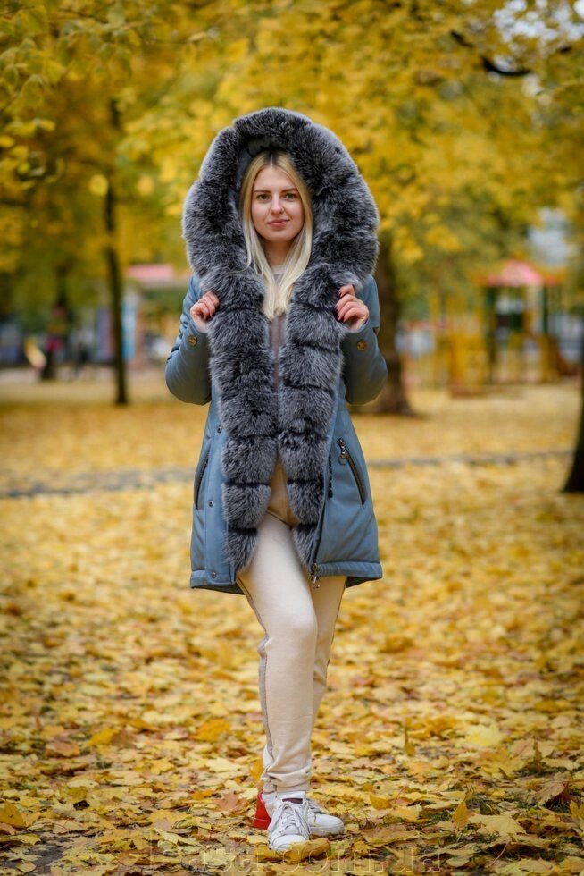 Куртка парку жіноча зимова від компанії Жіночі шуби, жилети з натурального хутра Українського виробника LeaSa - фото 1