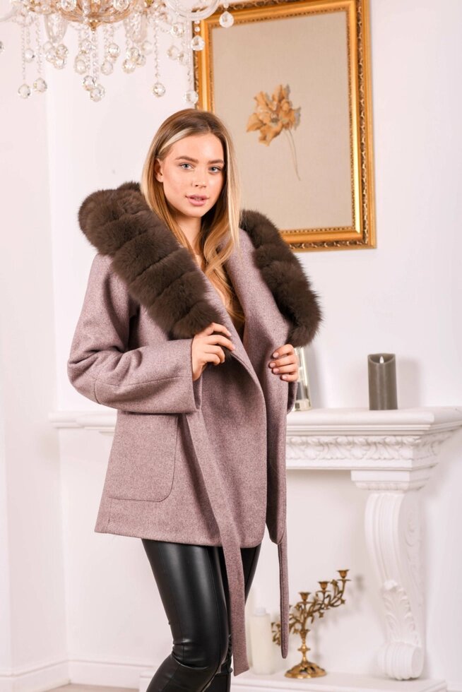 Пальто з капюшоном и Хутро під соболь ##от компании## Жіночі шуби, жилети з натурального хутра Українського виробника LeaSa - ##фото## 1