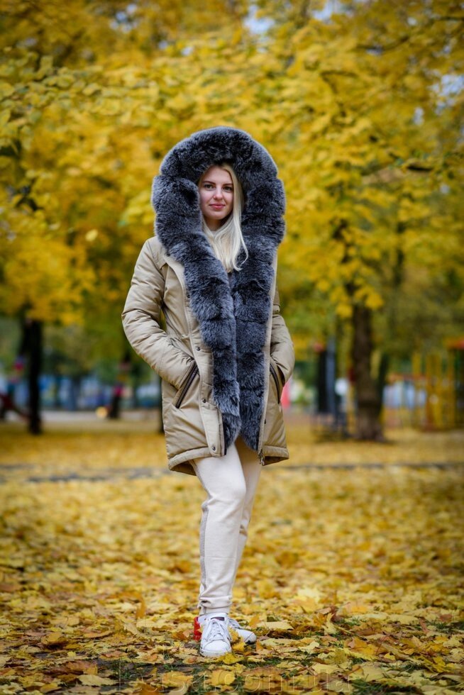 Парку жіноча зимова від компанії Жіночі шуби, жилети з натурального хутра Українського виробника LeaSa - фото 1
