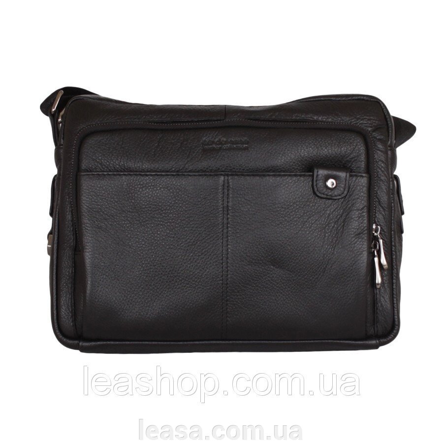 Чорний портфель Із натуральної шкіри, розміру А4 - інтернет магазин