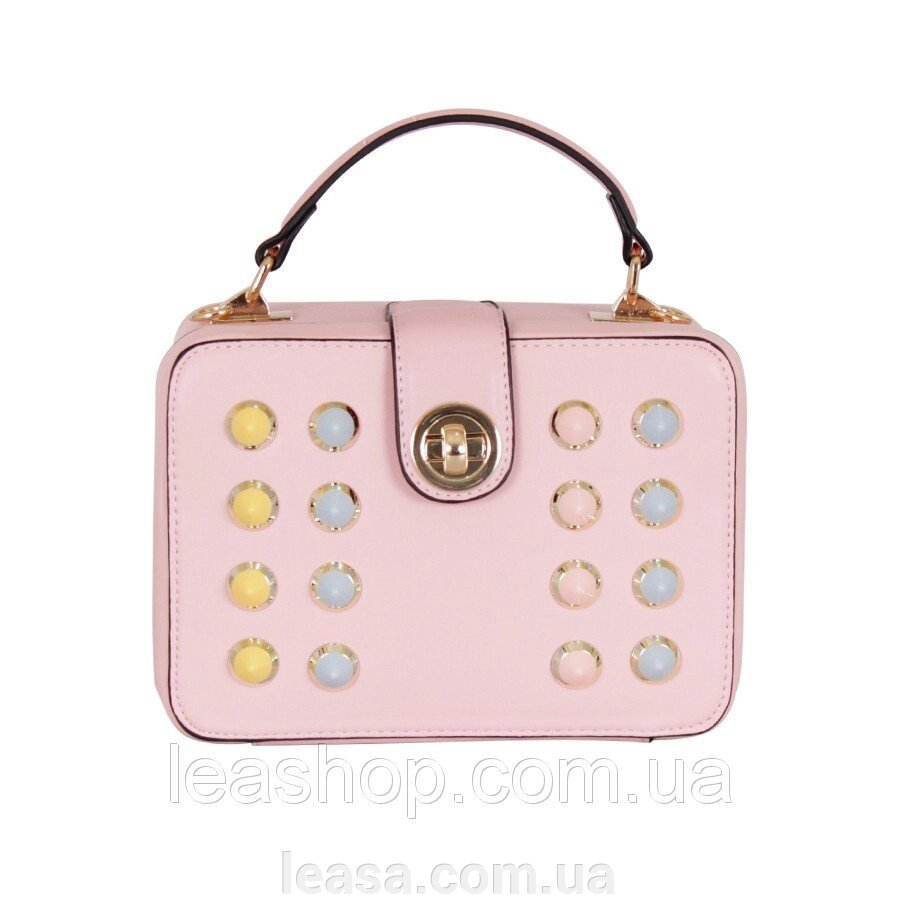 Рожева сумка з різнокольоровімі шпильок від компанії Жіночі шуби, жилети з натурального хутра Українського виробника LeaSa - фото 1