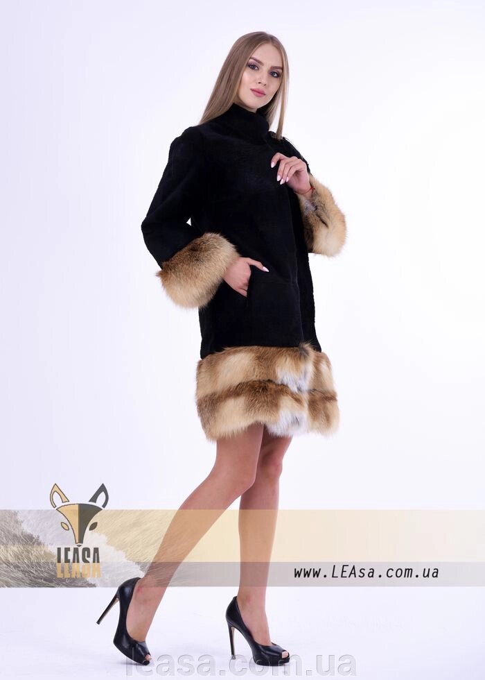 Шуба з нутрії з лисицею, трансформер від компанії Жіночі шуби, жилети з натурального хутра Українського виробника LeaSa - фото 1