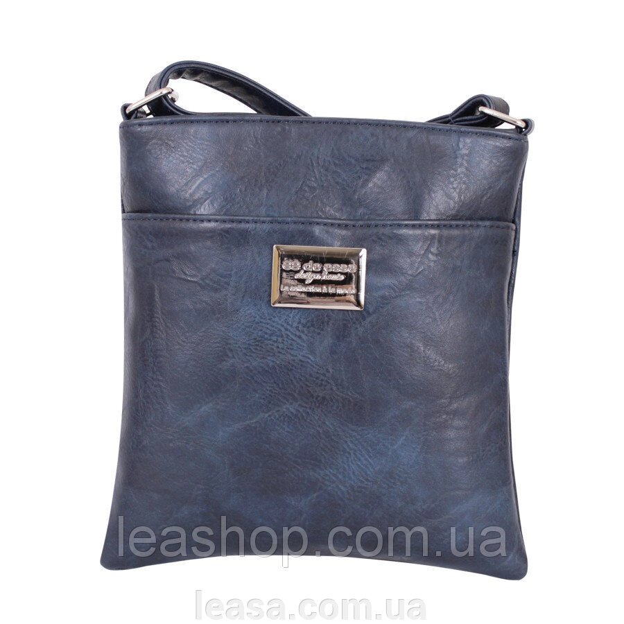 Синя сумочка - планшет на бліскавці від компанії Жіночі шуби, жилети з натурального хутра Українського виробника LeaSa - фото 1