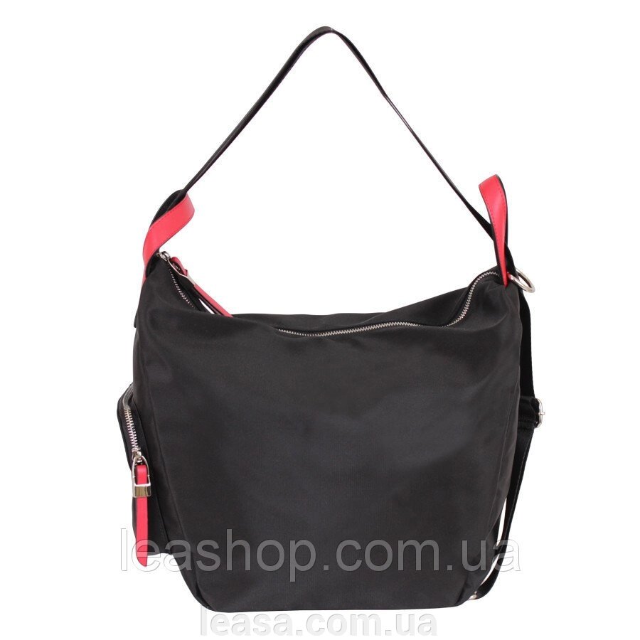Спортивна сумка-рюкзак чорного кольору від компанії Жіночі шуби, жилети з натурального хутра Українського виробника LeaSa - фото 1