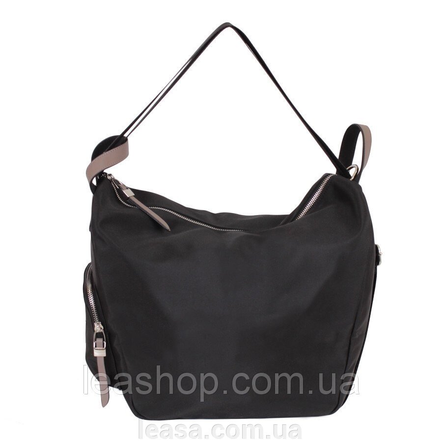 Спортивна сумка в чорному кольорі від компанії Жіночі шуби, жилети з натурального хутра Українського виробника LeaSa - фото 1