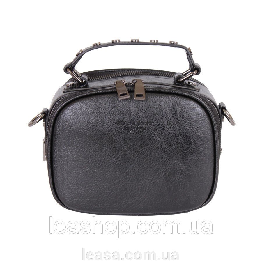 Сумка D24802-1 Чорна від компанії Жіночі шуби, жилети з натурального хутра Українського виробника LeaSa - фото 1