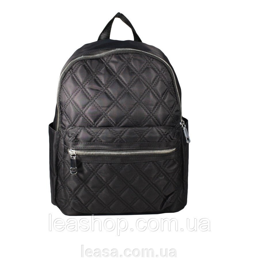 Сумка-рюкзак de esse C31116-1 Чорна від компанії Жіночі шуби, жилети з натурального хутра Українського виробника LeaSa - фото 1