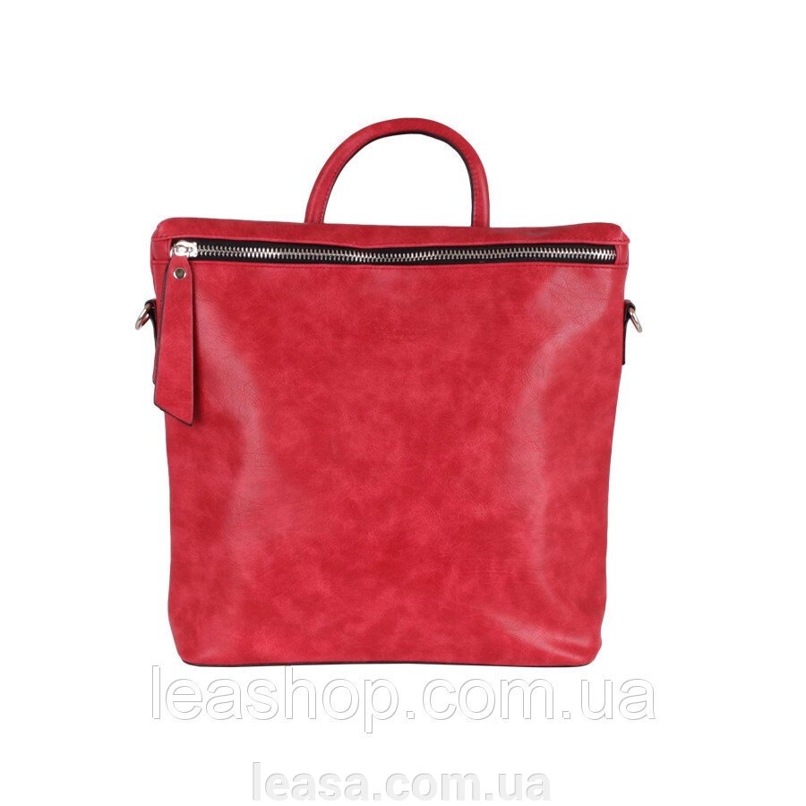 Сумка-рюкзак de esse DS56101-155 Червона від компанії Жіночі шуби, жилети з натурального хутра Українського виробника LeaSa - фото 1