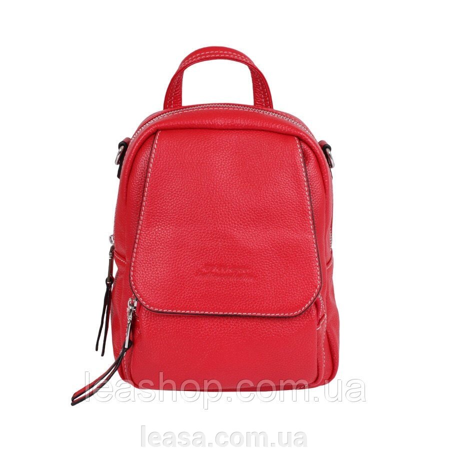 Сумка-рюкзак de esse L20906-35 Червона від компанії Жіночі шуби, жилети з натурального хутра Українського виробника LeaSa - фото 1