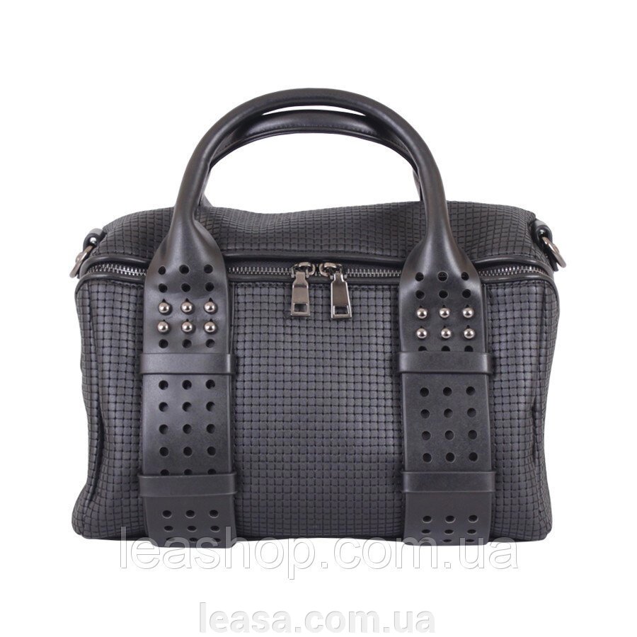 Ультрамодні чорна сумка від компанії Жіночі шуби, жилети з натурального хутра Українського виробника LeaSa - фото 1
