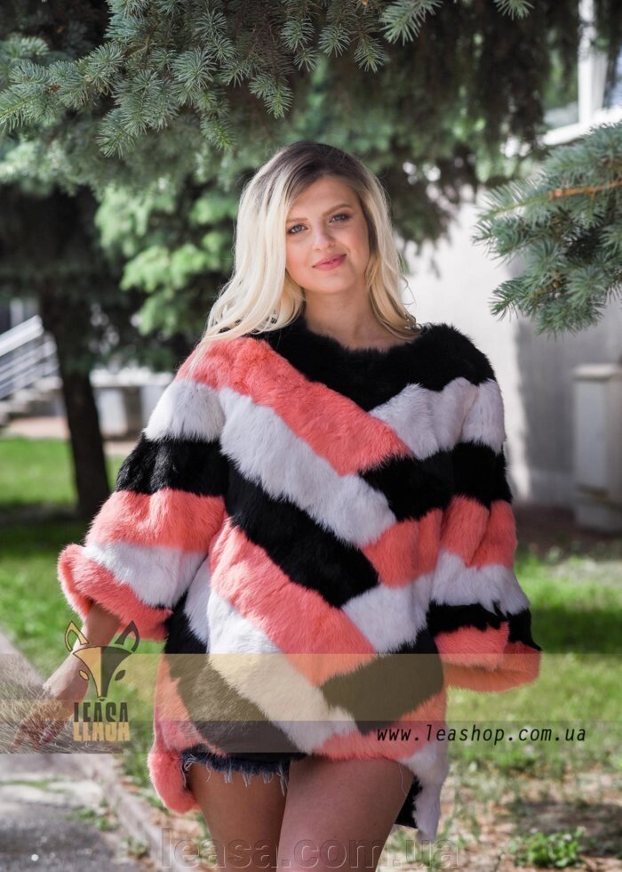 Яскравий хутряних светр, стильна жіноча хутряних одяг LEAshop від компанії Жіночі шуби, жилети з натурального хутра Українського виробника LeaSa - фото 1