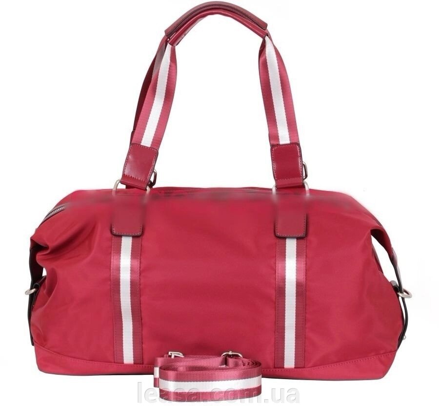 Жіноча дорожня сумка червоного кольору від компанії Жіночі шуби, жилети з натурального хутра Українського виробника LeaSa - фото 1