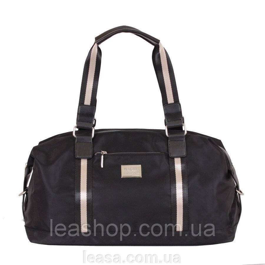 Жіноча дорожня сумка чорного кольору від компанії Жіночі шуби, жилети з натурального хутра Українського виробника LeaSa - фото 1