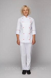 Форма кухаря Шеф-Кухар жіноча білого кольору, куртка і штани