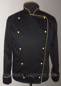 Куртка кухарська, двобортний кітель з жовтим кантом