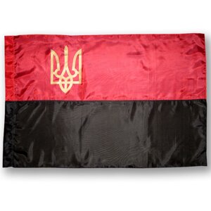 Прапор ОУН-УПА, прапор ОУН-УПА, з гербом України, поліестер, 134х90 см.