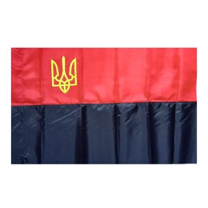 Прапор ОУН-УПА з гербом, атлас, 6040 см.