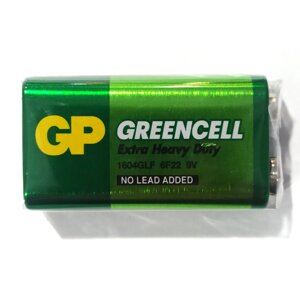 Батарейка GP GREENCELL 1604GLF-S1 (сольова. 6F22, 9V (крона) (ціна за 1шт.)