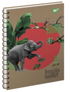 Блокнот В6/120 арк. Yes"од. спіраль білила Jungle safari крафт, 681912