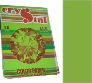 Папір кольоровий "CRYSTAL COLOR PAPER" А4 80 г/м (100 арк.) інт. Parrot 230 (зелений)