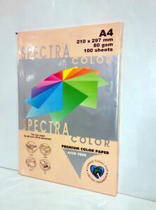 Папір ксероксний кольоровий "Spectra" A4 80г/м 100арк Peach 150 персик 16.4186