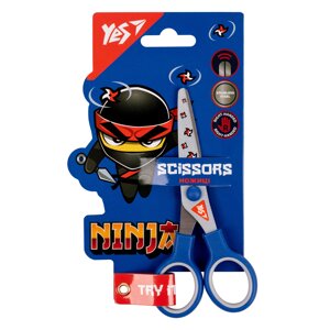Ножиці дитячі 13 см "Yes" з принтованим лезом Ninja, 480427