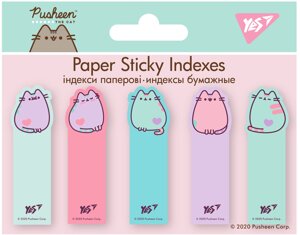 Індекси паперові "Yes" Pusheen 5*20 арк. 100 шт, 170252