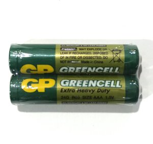 Комплект батарейок GP GREENGELL 1.5 V 24G-S2 сольова, R03, AAA, спайка (ціна за 2 шт.)