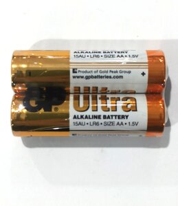 Комплект батарейок GP ULTRA alkaline 1.5V 15AU-S2 лужна, LR6, AA (ціна за 2 шт.)