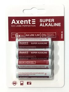 Комплект батарейок "Axent" AA- LR6 5556 Super Alkaline 1.5V 4шт