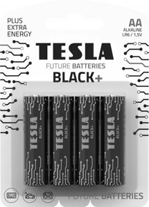 Комплект батарейок "TESLA batteries" AA BLACK+LR06 / blister FOIL 4 шт.)