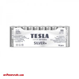 Комплект батарейок "TESLA batteries" AA silver+ 10 multipack ( LR06 / shrink 10 шт.)