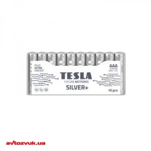 Комплект батарейок "TESLA batteries" AAA silver+ 10 multipack ( LR06 / shrink 10 шт.)