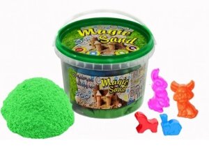 Magic sand зеленого кольору, у відрі 0,500 кг