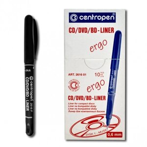 Маркер для CD/DVD "Centropen" 4616 ergoline 0.6мм чорний