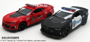 Модель легковая 5' KT5399WPR 2017 Camaro ZL1 Police/FireFighter метал. инерц. откр. дв. 2в. кор. 96/